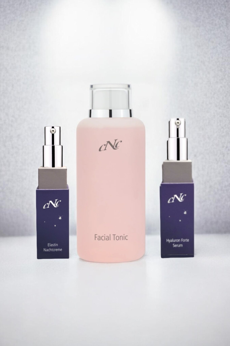 Facial Tonic 200ml+Hyaluron Forte Seerum 15ml.+CNC Classic öökreem elastiiniga 15ml.